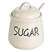 HAOTOP HAOTOP Porcelain Sugar Bowl with Lid and Spoon 12oz (Beige)  - Image 2