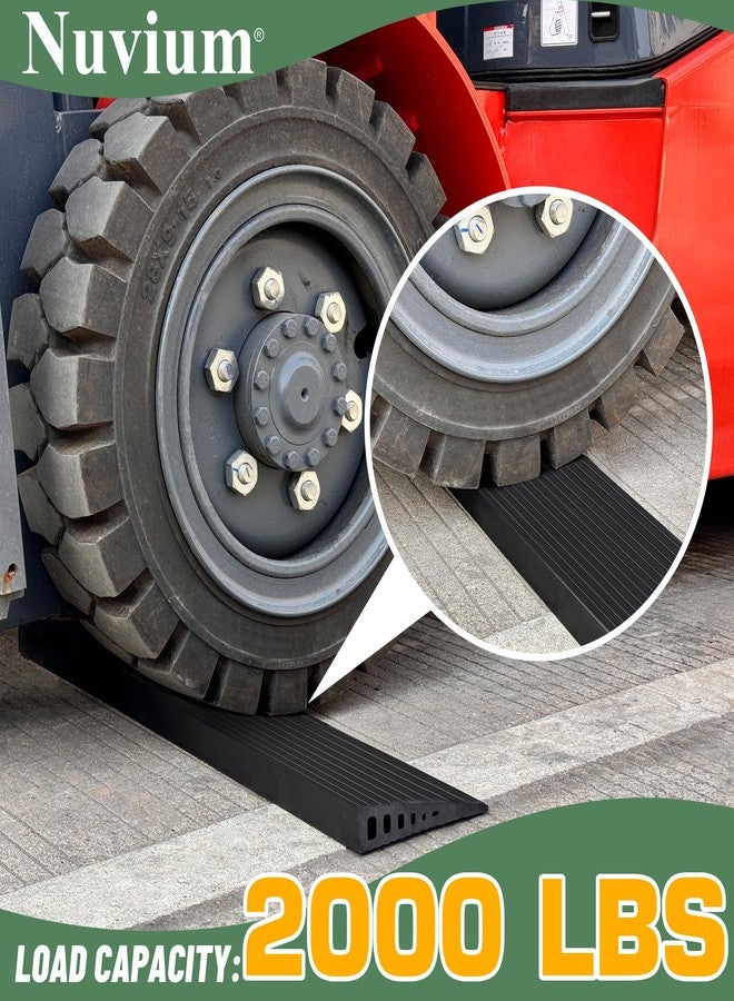 Nuvium 1" Rise Threshold Ramps for Doorways, 2000 Lbs Load Capacity, 35.5" Wide Natural Rubber Power Wheelchair Ramp is Adjustable and Cuttable for Doorways, Curb, Sweeper, Power Scooters, Bathroom - Image 5