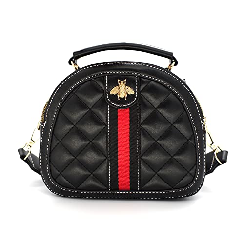 Beatfull Designer Bee Crossbody Bags for Women Stylish Round Quilted Shoulder Purse Small Leather Top Handle Cross Body Handbag - Image 1