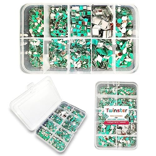 twinster Mirror for Craft Work 4 Big Size Mirror 100 Pieces Each and 6 Small Mirror 200 Pieces Each Lippan Art Materials Kit Mirrors DIY Best Mirror Kit for Art and Craft? - Image 1