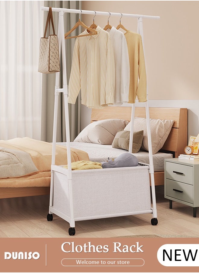DUNISO Clothes Rack, Clothing Garment Rack Metal Hanging Clothes Storage Shelf for Boxes Shoes Boots Commercial Grade Multi-Purpose Entryway Shelving Unit for Home Office Bedroom  - Image 1