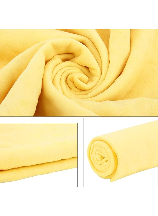 الكبريت منشفة تجفيف قماشية فائقة الامتصاص من مادة البولي فينيل أسيتات لتجفيف سريع للسيارة، المقاس: 43 × 32 × 0.2 سم (أصفر) - Image 3