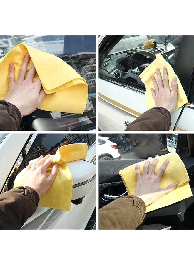 الكبريت منشفة تجفيف قماشية فائقة الامتصاص من مادة البولي فينيل أسيتات لتجفيف سريع للسيارة، المقاس: 43 × 32 × 0.2 سم (أصفر) - Image 5