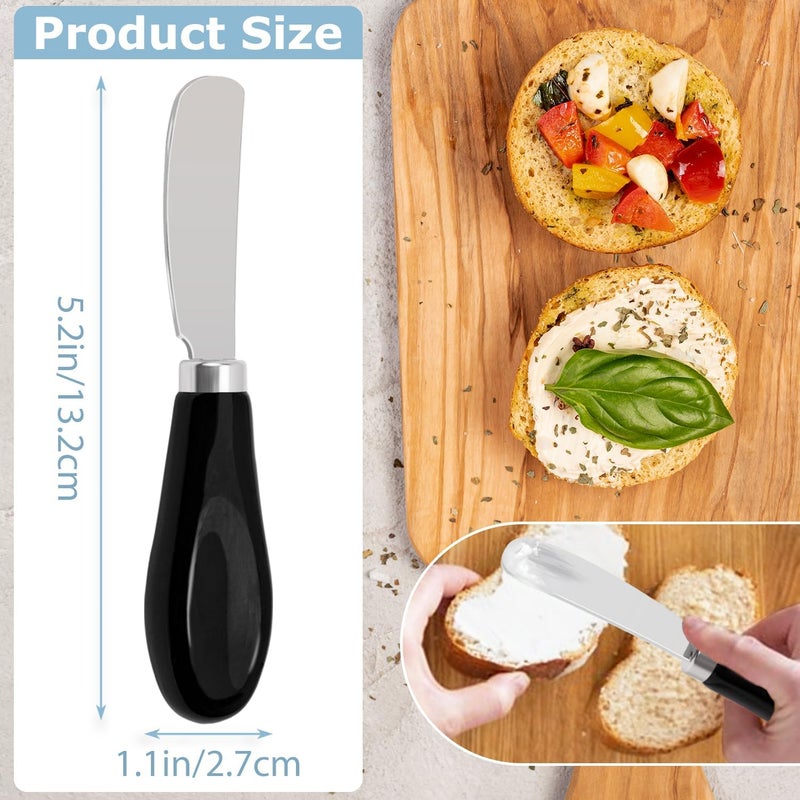 Mlurcu Butter Spreader Knives Set of 2, Stainless Steel Butter Knife with Porcelain Handles, Blunt Edge Cheese Spreader Set for Soft Cheese, Butter, Jam, Charcuterie, Pastry - Image 2