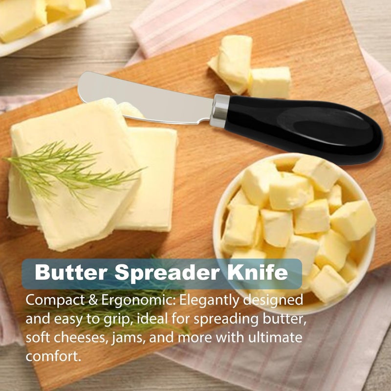 Mlurcu Butter Spreader Knives Set of 2, Stainless Steel Butter Knife with Porcelain Handles, Blunt Edge Cheese Spreader Set for Soft Cheese, Butter, Jam, Charcuterie, Pastry - Image 3