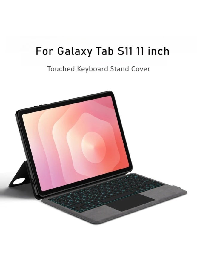 Backlit Keyboard Case Compatible with Samsung Galaxy Tab S11 11 Inch 2025 Tablet, with Integrated Bluetooth Touched Keyboard and Leather Protective Cover Case - Image 2