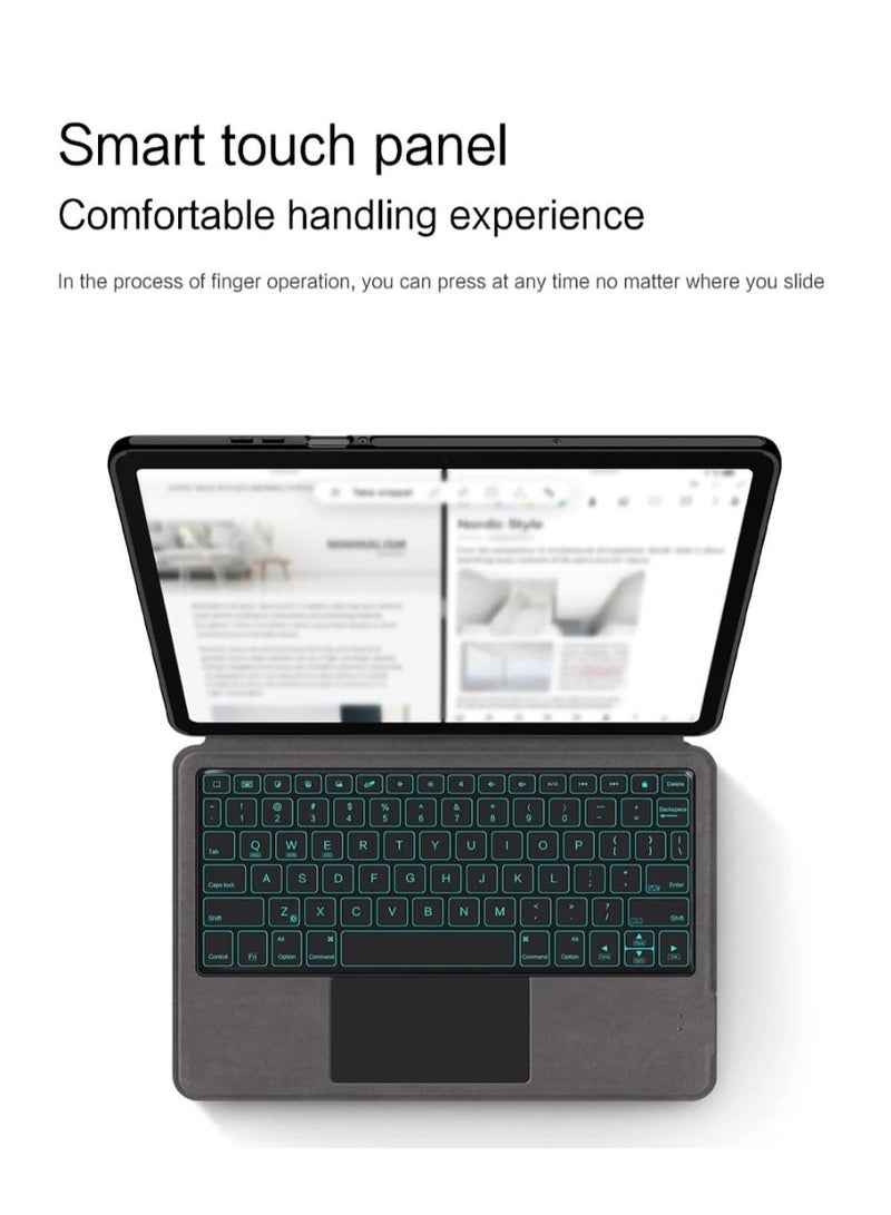 Backlit Keyboard Case Compatible with Samsung Galaxy Tab S11 11 Inch 2025 Tablet, with Integrated Bluetooth Touched Keyboard and Leather Protective Cover Case - Image 4