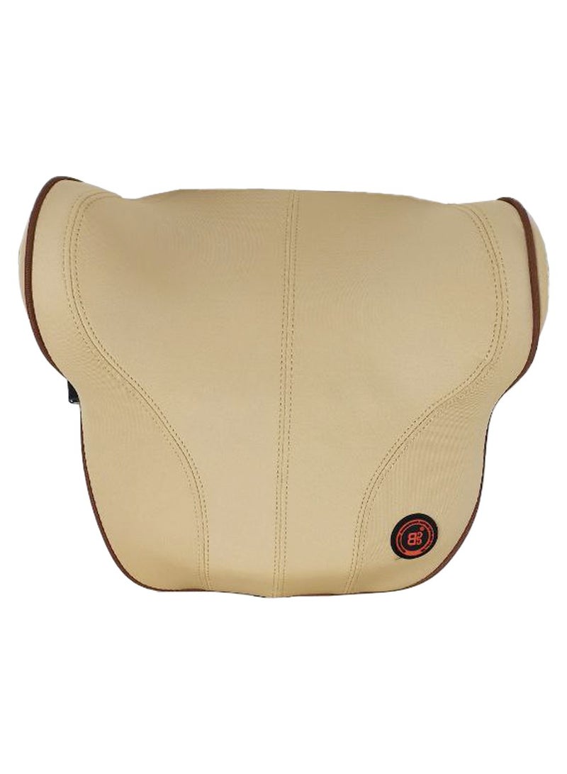 وسادة دعم للرقبة وأسفل الظهر في السيارة الكهربائية - وسادة مريحة لتدفئة مقعد السيارة باللون البيج لتوفير الراحة القصوى - Image 3