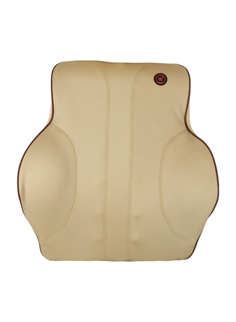وسادة دعم للرقبة وأسفل الظهر في السيارة الكهربائية - وسادة مريحة لتدفئة مقعد السيارة باللون البيج لتوفير الراحة القصوى - Image 2