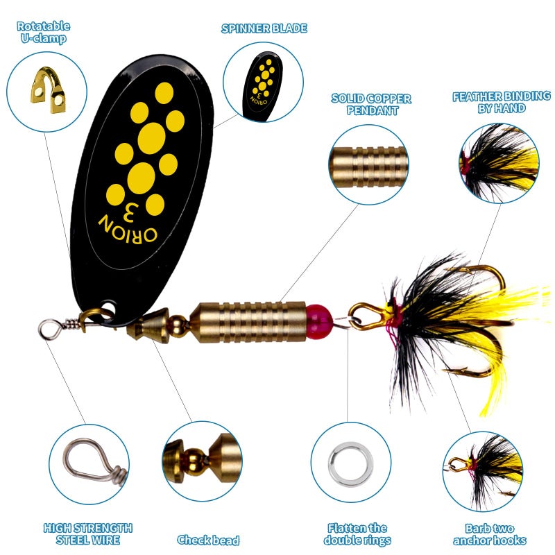 SANWEAL 10/15/16/20PCS Rooster Tail Fishing Lures â€“ High-Efficiency Trout Lures with Brass Spinner, Spinner Baits in Multiple Colors and Sizes - Image 5