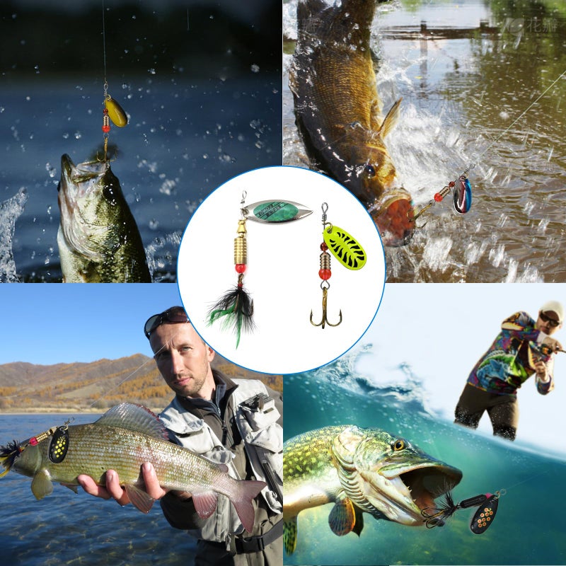 SANWEAL 10/15/16/20PCS Rooster Tail Fishing Lures â€“ High-Efficiency Trout Lures with Brass Spinner, Spinner Baits in Multiple Colors and Sizes - Image 2