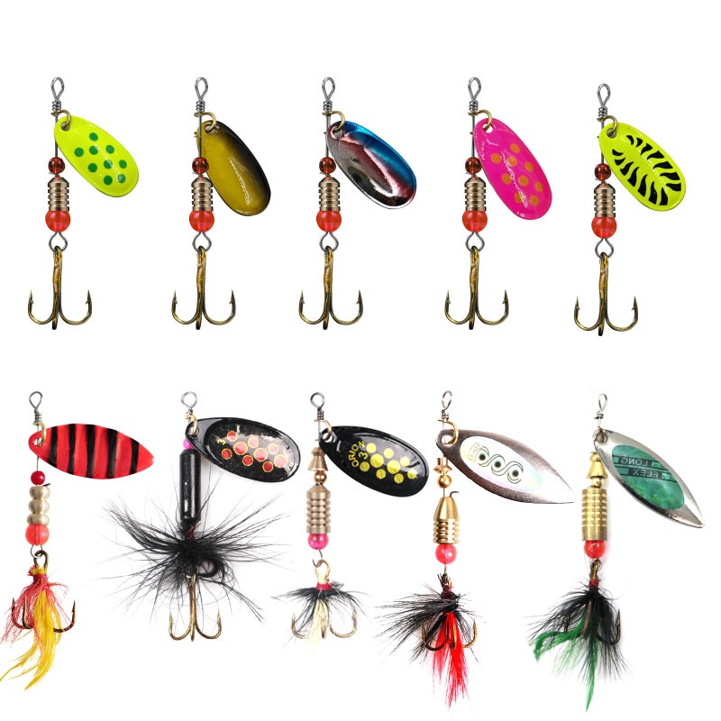 SANWEAL 10/15/16/20PCS Rooster Tail Fishing Lures â€“ High-Efficiency Trout Lures with Brass Spinner, Spinner Baits in Multiple Colors and Sizes - Image 1