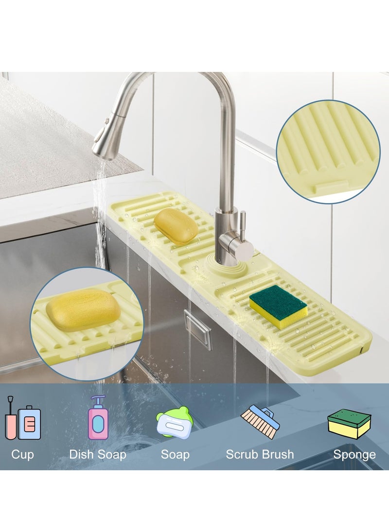 Excefore Kitchen Sink Splash Guard, Silicone Faucet Mat, Sink Protectors for Kitchen Sink, for Kitchen, Bathroom, Farmhouse, Beige  - Image 5