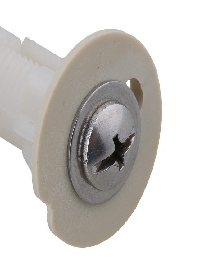 RDEXP White Plastic Toilet Seat Cover Hinge Blind Hole Nut Top Fixing Screw Pack of 4 - Image 5