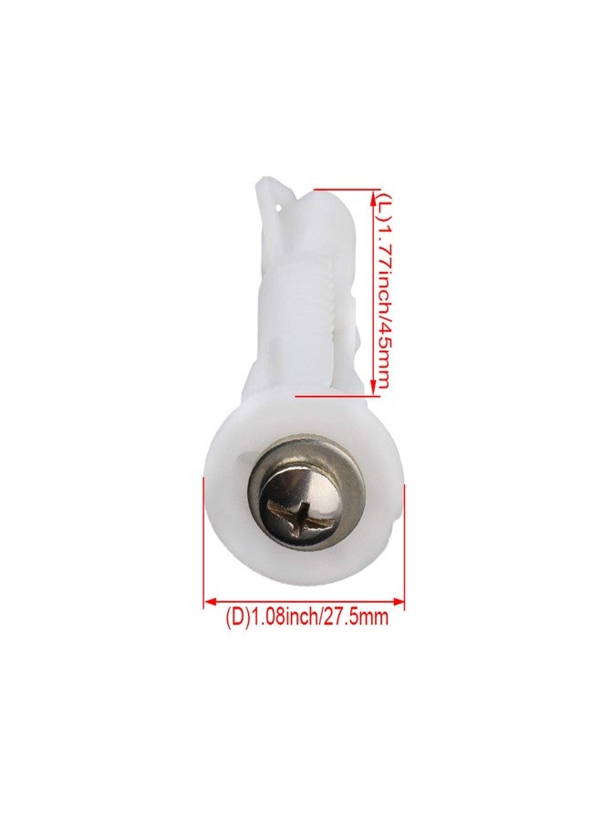 RDEXP White Plastic Toilet Seat Cover Hinge Blind Hole Nut Top Fixing Screw Pack of 4 - Image 4