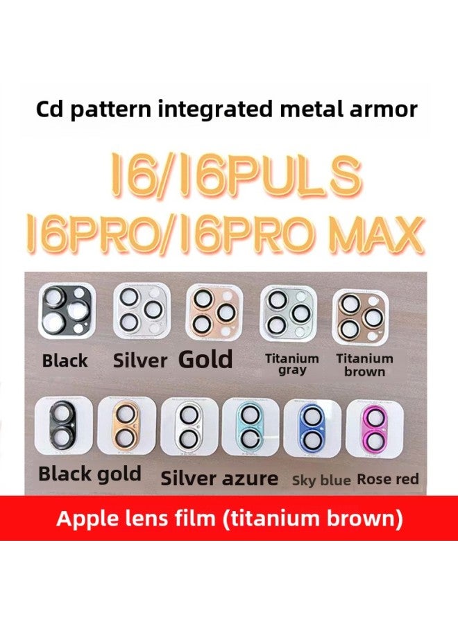 IPhone15/16promax Armor Lens Film For Apple 14pro Mobile Phone Cd Pattern Lens Film 16-Color:Armor Integrated Lens Film [titanium Brown]-Size:iPhone14/14plus - Image 1