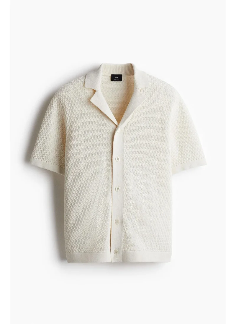 H&M Regular Fit Textured-knit resort shirt