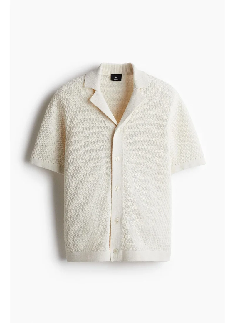 H&M Regular Fit Textured-knit resort shirt