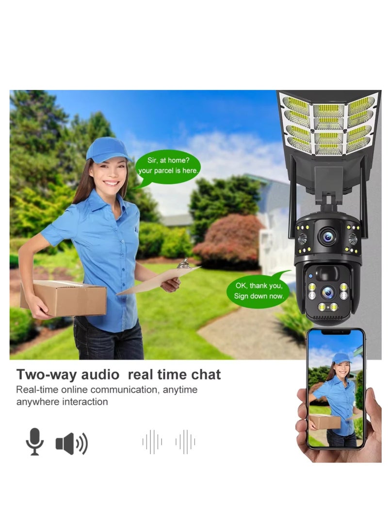 DIGI CORE 2 Pcs CCTV Camera For Home 8MP Solar Camera with Streetlight & 64GB Card, Dual Lens 4G (SIM Internet Working Only) Smart Security Camera with HD 3MP Surveillance, IP65 Waterproof Outdoor Camera with Motion Tracking, Night Vision, Two-Way Audio & App Remote Control - Image 3