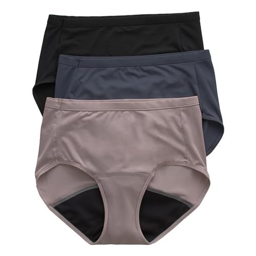 Hanes Women's Fresh & Dry Light Period Underwear, 3-Pk Brief - Image 1