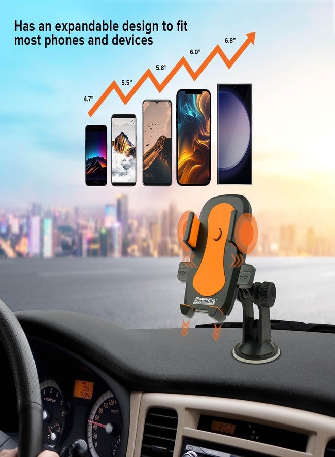 Armor All Phone Mount for Cars, 3-in-1 Phone Holder, Suction Dashboard, Windshield, & Vent Mount, 360° Rotation, Fits iPhone Max, Android, and All Smartphones, 3.5” inch Grip, Quick Release Button - Image 4