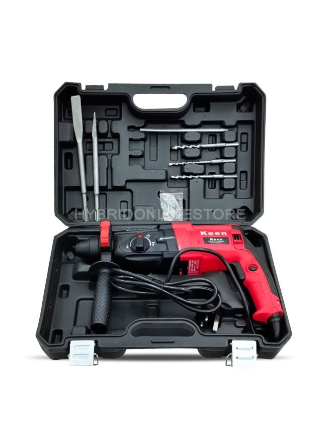 Keen Rotary Hammer Drill OS-103 950W SDS Plus 28mm Electric Hammer Drill Machine for Concrete Brick Wall, 3 Mode Drilling Hammer Drilling Chiseling, Variable Speed 0-1600 RPM, Forward Reverse, 220-240V Power Tool with Accessories Heavy Duty Use - Image 3