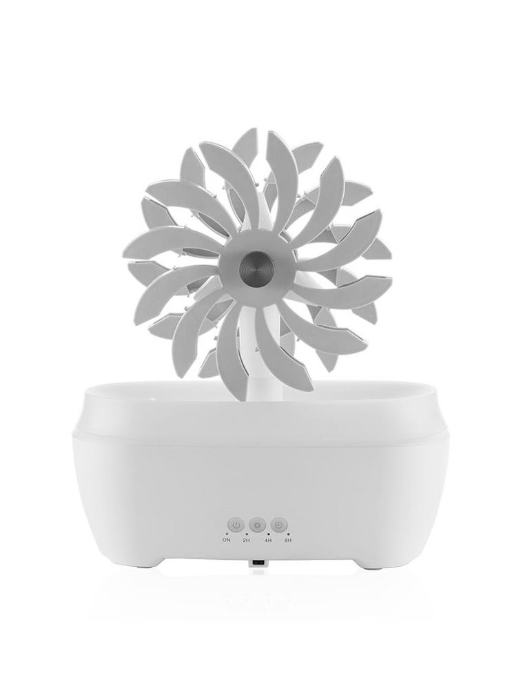 PROMASS 2024 Newest 300ml Windmill Rotating Raindrop Essential Oil Aroma Diffuser with 7 Color LED Mood Light - Image 1