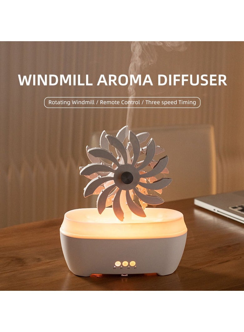PROMASS 2024 Newest 300ml Windmill Rotating Raindrop Essential Oil Aroma Diffuser with 7 Color LED Mood Light - Image 3