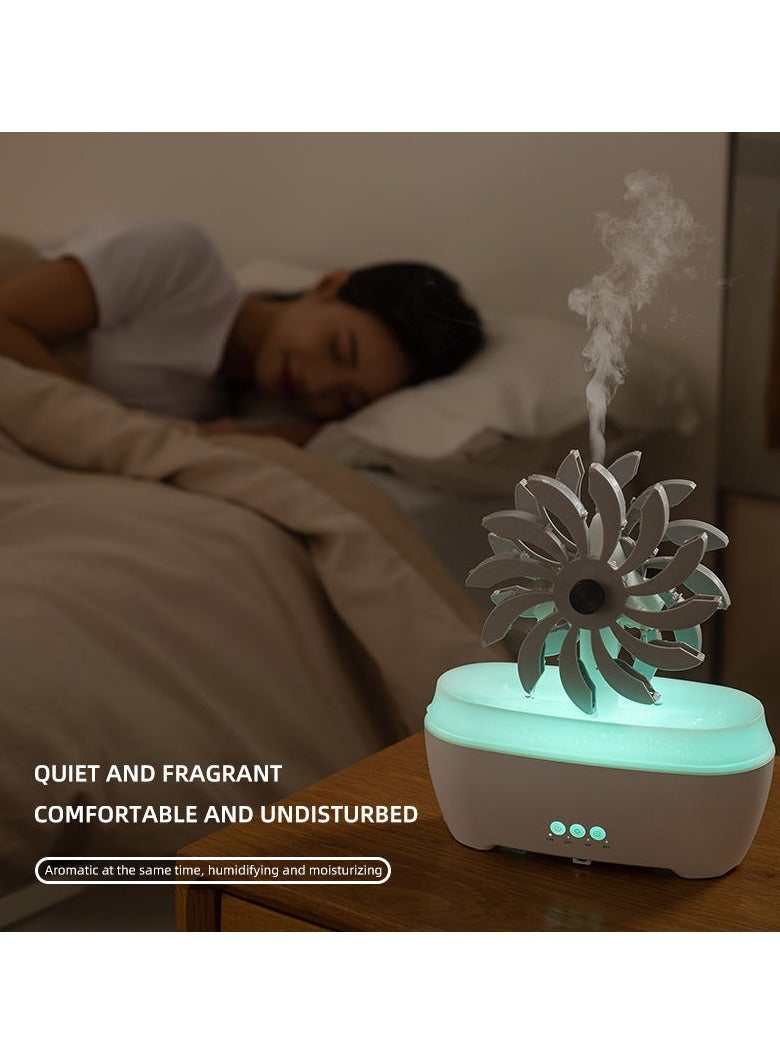 PROMASS 2024 Newest 300ml Windmill Rotating Raindrop Essential Oil Aroma Diffuser with 7 Color LED Mood Light - Image 5