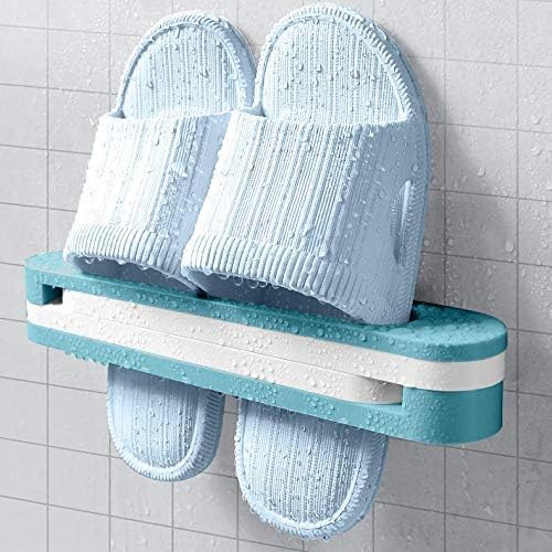 MVM Enterprise Plastic Wall Mounted Folding Slippers Rack Shoes Stand Multicolor 1 Pcs