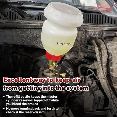 BILITOOLS 1L Brake Fluid Refilling Bottle Master Brake Cylinder Bleeder Dispensing Automotive Tool Universal Fit Easy Operation for Cars Motorcycles ABS Systems - Image 3