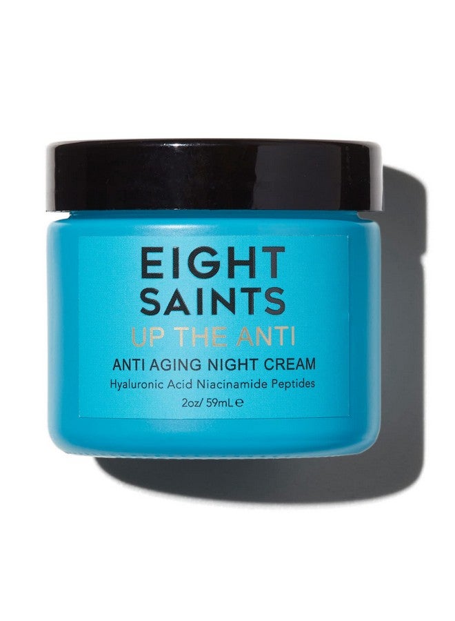 آيت ساينتس كريم مرطب للوجه من Eight Saints Skin Care Up the Anti Night Cream لتقليل الخطوط الدقيقة والتجاعيد، كريم طبيعي وعضوي مضاد للشيخوخة للوجه والرقبة مع النياسيناميد وحمض الهيالورونيك، 2 أونصة - Image 1
