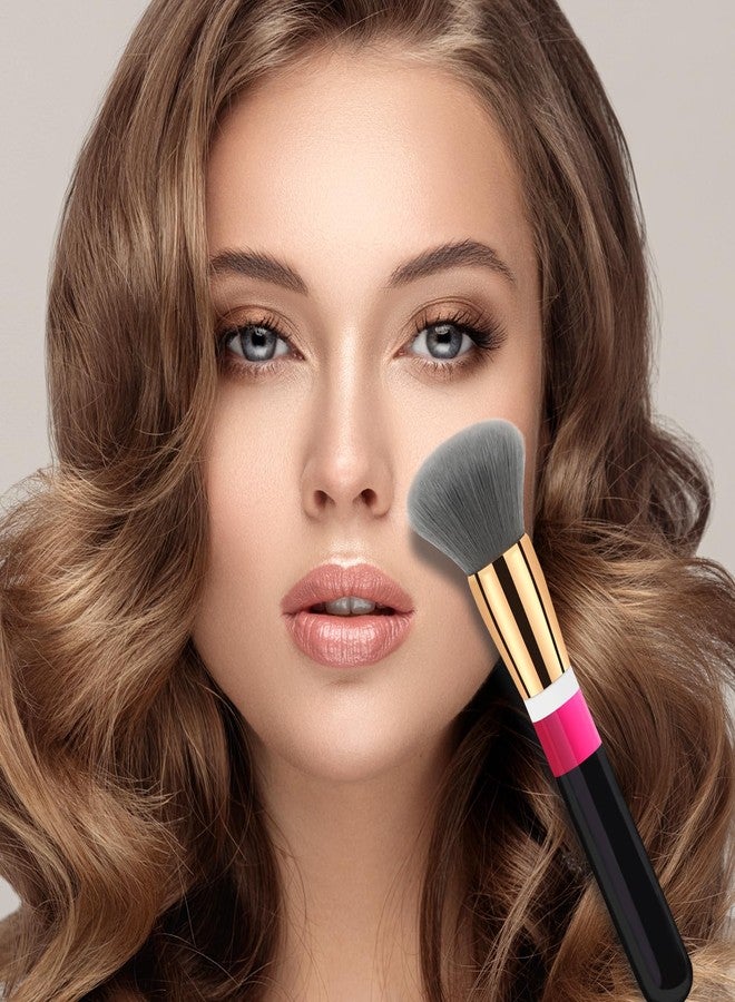 Banidy Foundation Brush Makeup Brushes Powder Flawless Powder Brush Highlighter Brush Blush Brush with Wooden Handle Aluminum Tube Perfect for Blending, Buffing Liquid, Powder, Foundation, Cream, Concealer - Image 2