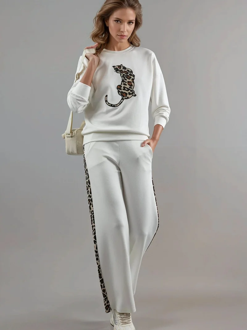 زوبعة طقم قطعتين بنقشة الفهد من مودال تاتش مجموعة بيرسان