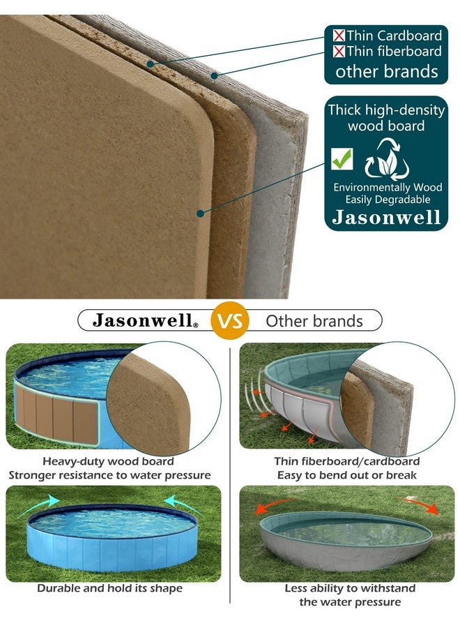 Jasonwell Foldable Dog Pet Bath Pool Collapsible Dog Pet Pool Bathing Tub Kiddie Pool Doggie Wading Pool for Puppy Small Medium Large Dogs Cats and Kids 32" Blue - Image 5