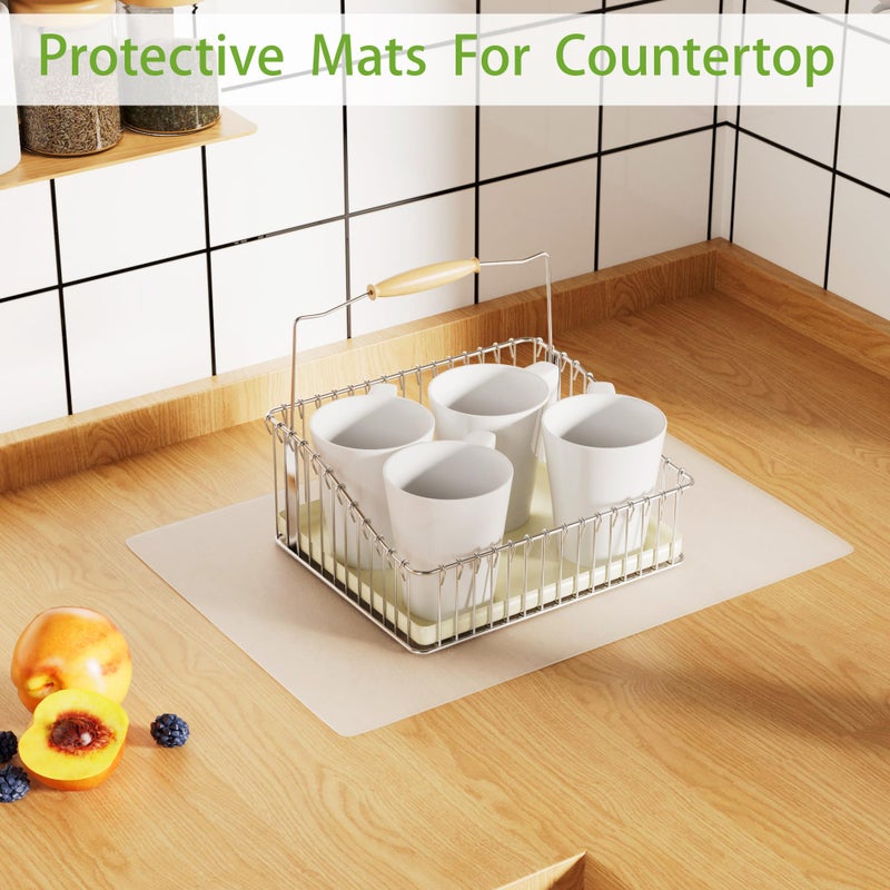 Janeart Clear Silicone Mat For Kitchen Counter  10.24 X 14.2 (1Mm) Non-Slip Countertop Protector Liner  Small Non-Stick Baking Mat  Heat Resistant Placemat For Pastry  Translucent(2/Pack) - Image 2