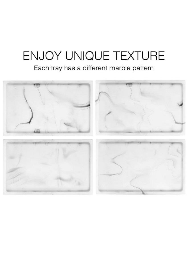 Luxspire Luxspire Bathroom Vanity Tray, Resin Dresser Jewelry Ring Dish Tank Storage Kitchen Sink Countertop Organizer Plate Holder for Perfume Candles Soap Towel Plant Bathroom Accessories, M, White Marble  - Image 5