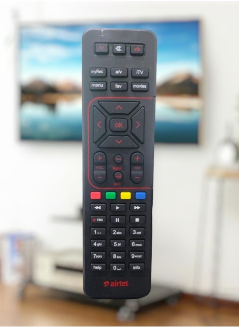 Remote for Airtel Digital Set Top Box with Recording Feature, Airtel DTH Remote (Pairing Required with TV Remote)