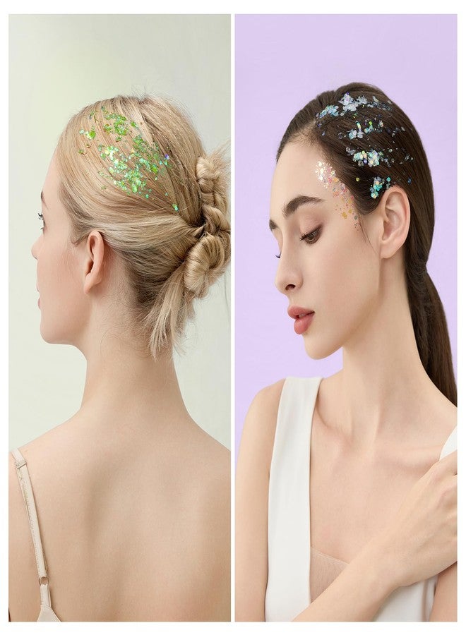 تينيتور مجموعة جل لامع للوجه والجسم من تينيتور، 9 ألوان من جل المكياج اللامع للوجه والجسم، ولمسة لامعة للشعر لإضفاء البهجة على حفلات المهرجانات - Image 5