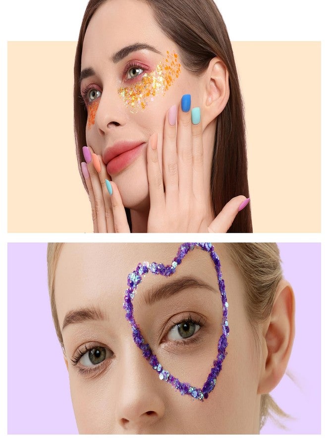 تينيتور مجموعة جل لامع للوجه والجسم من تينيتور، 9 ألوان من جل المكياج اللامع للوجه والجسم، ولمسة لامعة للشعر لإضفاء البهجة على حفلات المهرجانات - Image 3