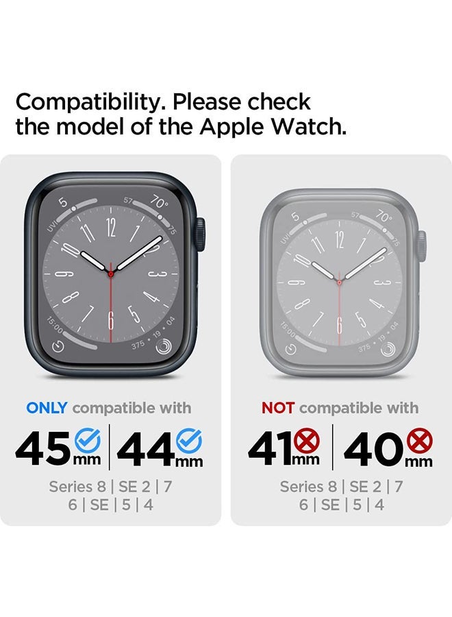 Rugged Armor Protector for Apple Watch Case Series 8/7 (45mm) and SE2/6/SE/5/4 (44mm) Cover Matte Black - Image 2