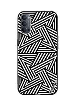 VR CREATIVE Protective Case Cover For Oppo Reno4 Abstract Black And White Design Multicolour  - Image 1
