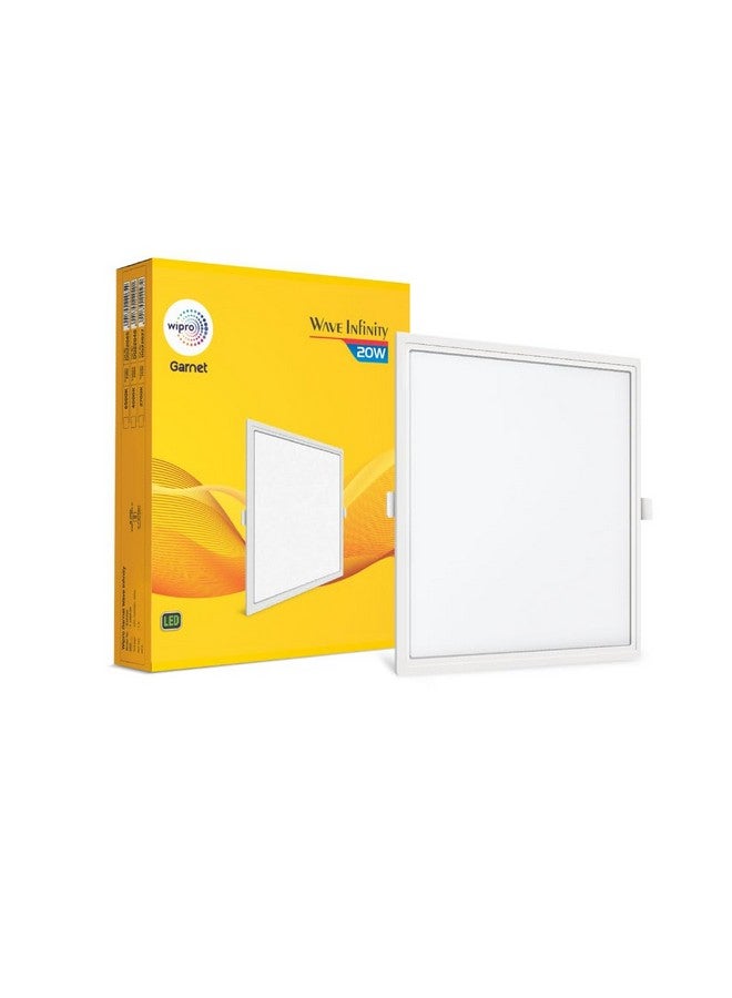 wipro Polycarbonate Garnet 20W Square Led Wave Infinity Panel|Neutral White Light (4000K)|Rimless with Ultra-Slim Design|Recessed Down Light for False Ceiling|Cutout-205X205Mm|Pack of 1 - Image 1