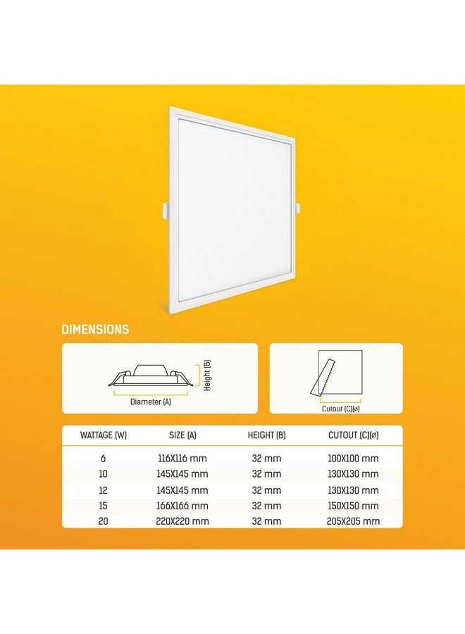 wipro Polycarbonate Garnet 20W Square Led Wave Infinity Panel|Neutral White Light (4000K)|Rimless with Ultra-Slim Design|Recessed Down Light for False Ceiling|Cutout-205X205Mm|Pack of 1 - Image 4