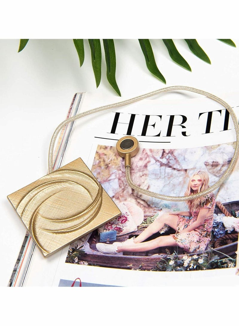 SYOSI 2 Pack Classical Magnetic Curtain Tiebacks, Decorative Curtain Holdbacks with Designs, Window Vintage Drapery Curtain Holders with Magnetic Buckle, Curtain Ties for Home Office, No-Install Drill Hook - Image 5