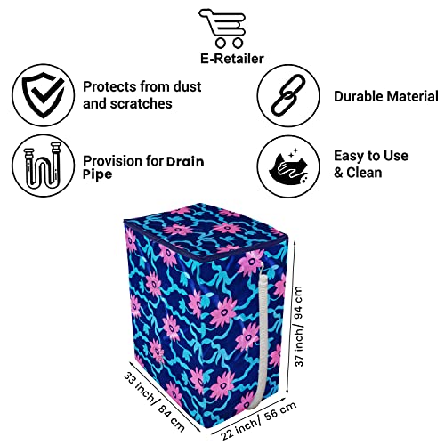 E-Retailer® Polyester Semi Automatic Washing Machine Cover With Zip Enclosure Suitable For 5kg to 8kg (Color-Floral Pink, Size-33x22x37 Inches) - Image 3