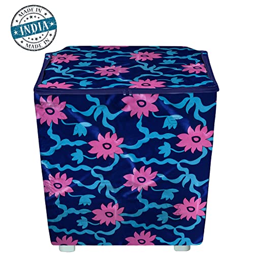 E-Retailer® Polyester Semi Automatic Washing Machine Cover With Zip Enclosure Suitable For 5kg to 8kg (Color-Floral Pink, Size-33x22x37 Inches) - Image 5