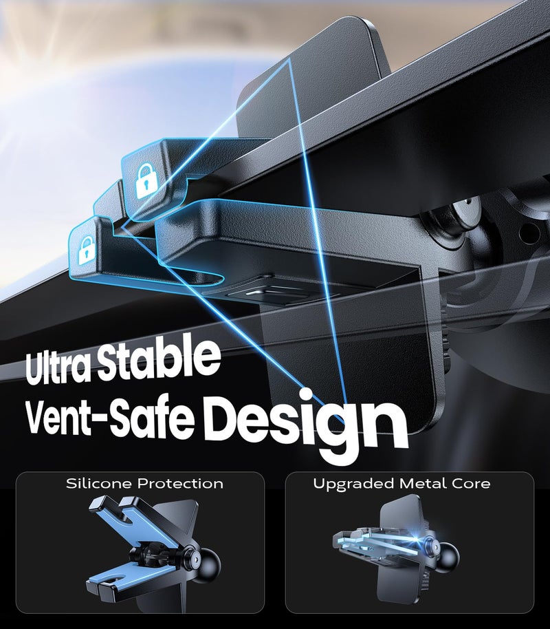 VICSEED for MagSafe Car Mount [Super Magnet Power & Vent-Safe Clip] Upgraded Steel Core Magnetic Phone Holder 360Â° Adjustable Hands Free Vent Mount for 17 16 15 14 13 12 Pro Max - Image 4
