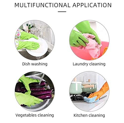 Giffy Pack of 1 Pair Elbow Length Reusable Waterproof Winter Inner Cotton Layer Warm Dishwashing Kitchen Cleaning Work Household Gloves, Random Colors - Image 5