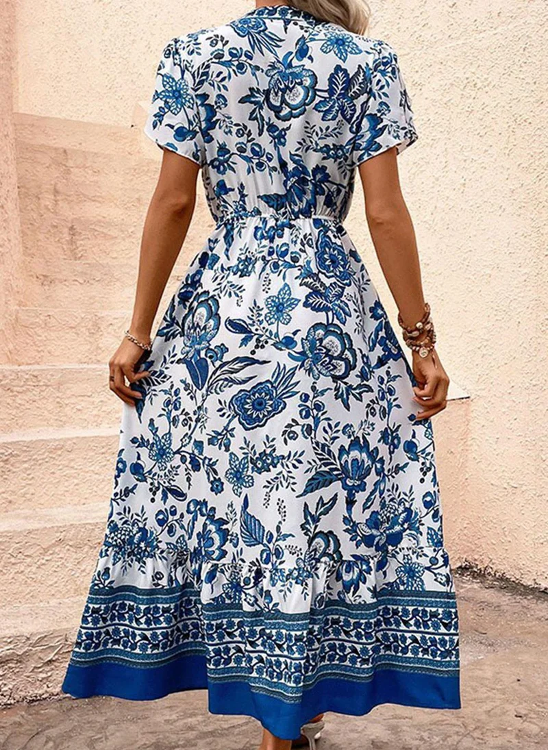 YUNIQEE White Floral Print Dress